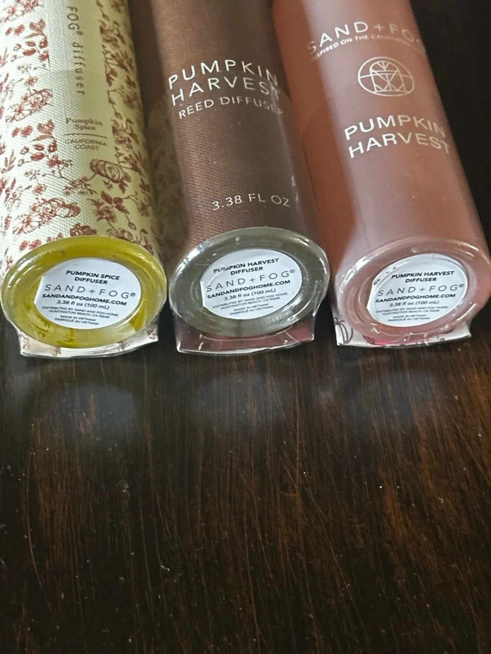 SAND + FOG Reed Diffusers (2) Pumpkin Harvest & (1) Pumpkin Spice